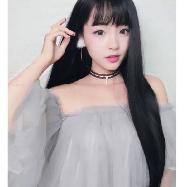 [BUNJANG] Women's Long Straight Wig / 새재)여성 긴생머리 가발