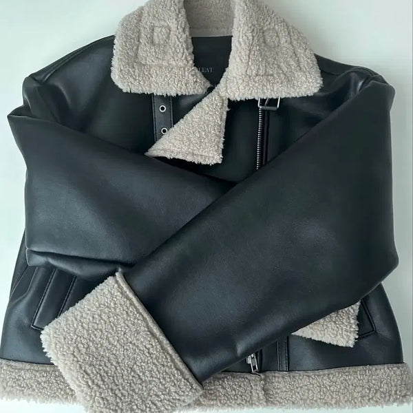 [BUNJANG] KOLEAT Cropped Oversized Shearling Jacket / 콜릿 KOLEAT 크롭 오버핏 무스탕 자켓