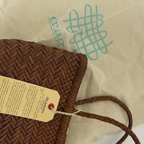 [BUNJANG] Dragon Diffusion Mini Flat Gora Tote Bag Tan / 드래곤디퓨전 미니 플랫고라 탄 컬러 (실사 8회 미만)