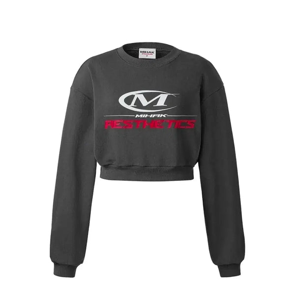 [BUNJANG] Mihak Cropped Sweatshirt / 새상품 미학 크롭 스웨트셔츠 맨투맨