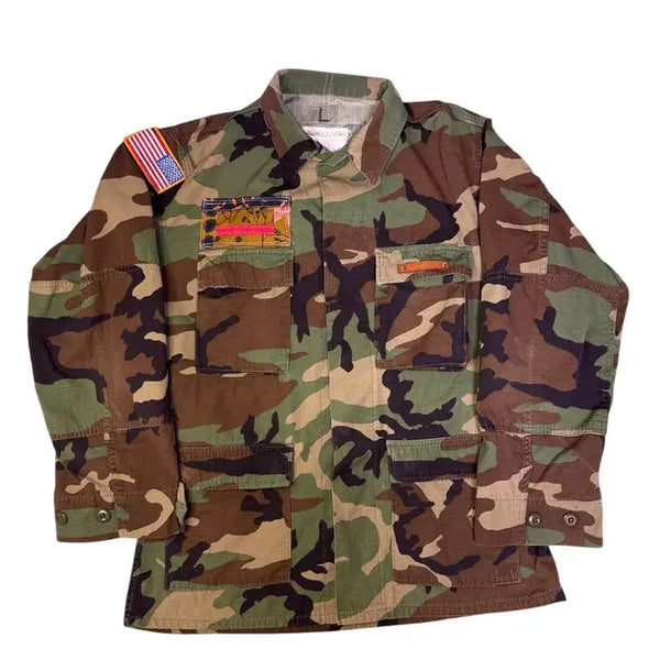 [BUNJANG] JALMODOVAR 90s Woodland Re-Patchwork Camo Jacket L / JALMODOVAR 빈티지 90s 우드랜드 리패치워크 카모자켓 L