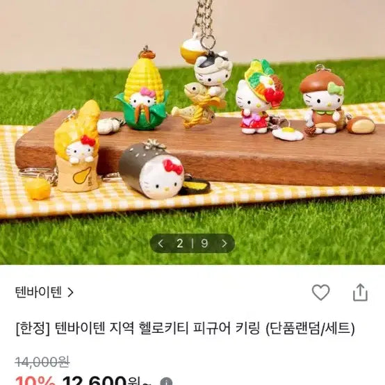 [BUNJANG] Hello Kitty Figurine Keychain Set (Sealed) / 올리브영 텐바이텐 지역 헬로키티 키링 식사세트(미개봉)
