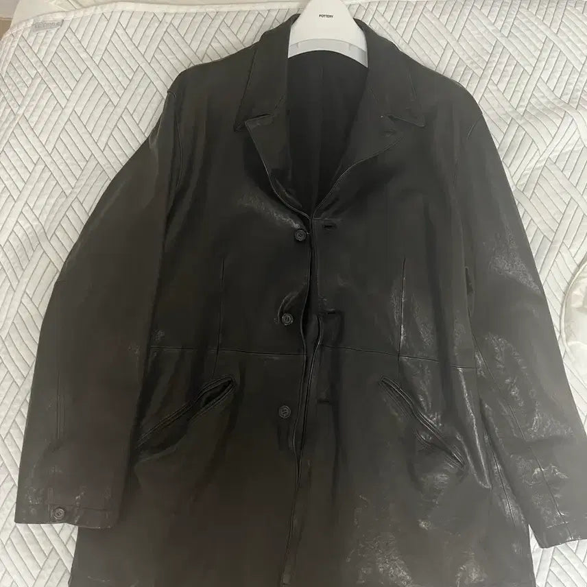 [BUNJANG] Yuse Washed Leather Jacket / 유스 워시드 레더자켓 m