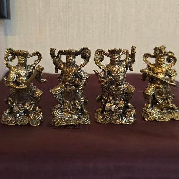 [BUNJANG] Brass Four Heavenly Kings Mini Buddha Statue Set / 호신불 동불상 사천왕 미니불상 세트