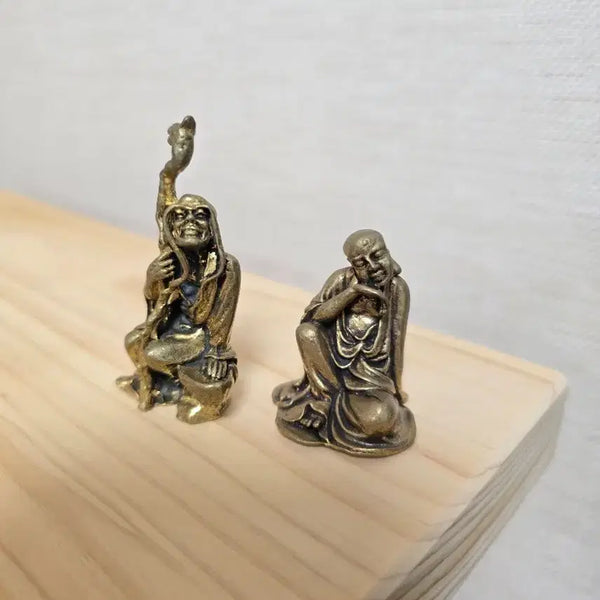 [BUNJANG] Bronze Nahan Statue Bundle (2 pcs) / 호신불 동불상 나한 독성 나반존자 미니불상 2점 일괄