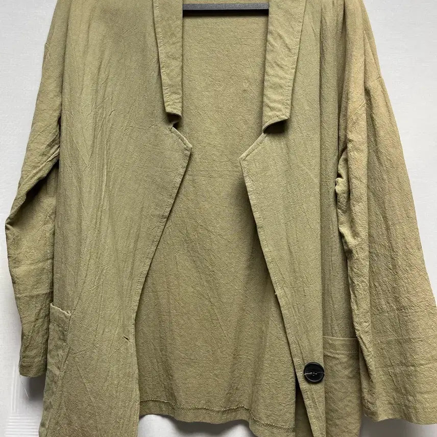 [BUNJANG] Linen Jacket + Shorts Set - Khaki / 린넨 자켓+반바지 세트 - 카키
