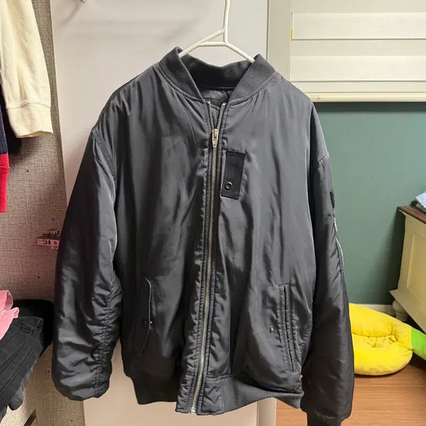 [BUNJANG] Tate Charcoal MA-1 Flight Jacket L / 테이트 차콜 항공점퍼 L