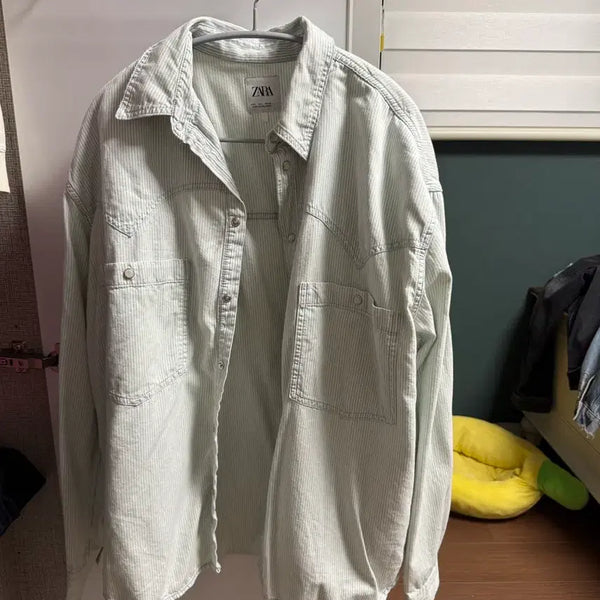 [BUNJANG] Zara Striped Button Shirt - Size L / 자라 스트라이프 버튼 셔츠 L