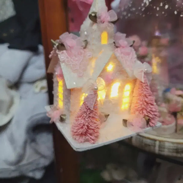 [BUNJANG] Sparkling Pink House Imported Ornament / 반짝이는 핑크 하우스 수입 오너먼트