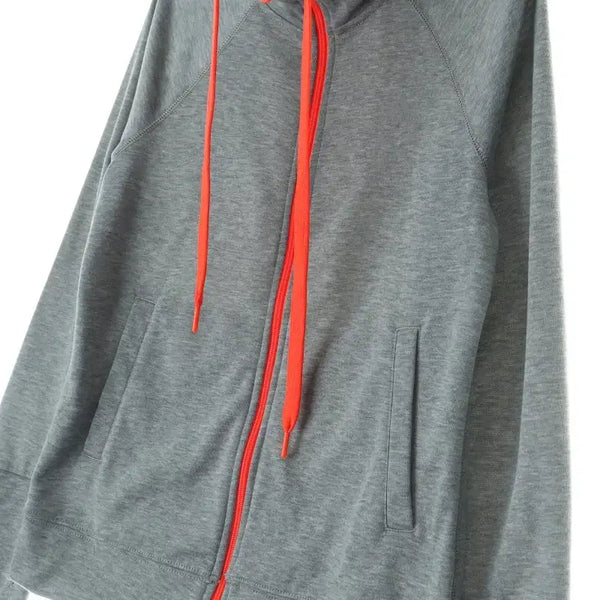 [BUNJANG] Adidas Functional Hooded Zip-Up Sweatshirt - Grey / W(S-M) 아디다스 후드집업 그레이 기능성 운동 러닝-H38412