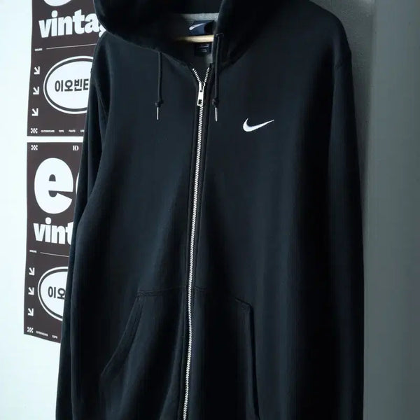 [BUNJANG] Nike Zip-Up Windbreaker Jumper Jacket Black / (XL-2XL) 나이키 집업 바람막이 점퍼자켓 블랙 Y2K-H38445