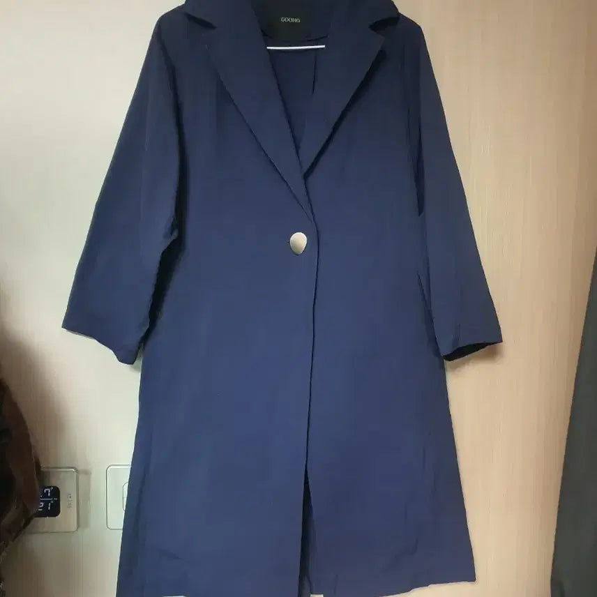 [BUNJANG] KUHO Navy Single Button Coat / 구호 네이비 싱글 버튼 코트 66 77