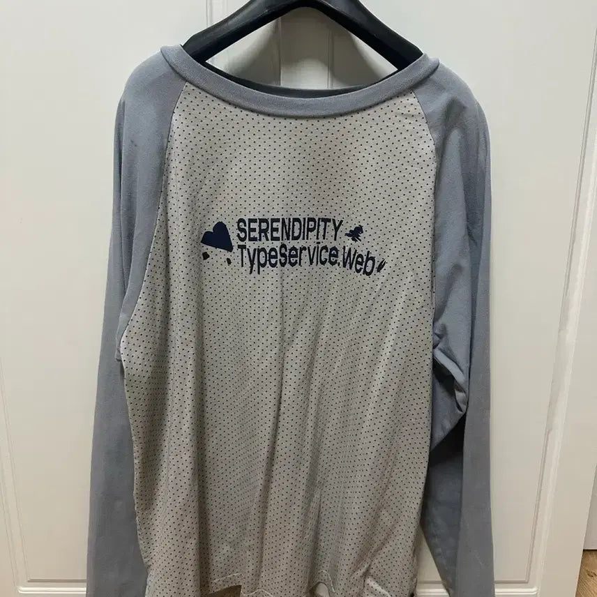 [BUNJANG] Time Service Dotted Raglan Top [Blue] / 타임서비스 Dotted Raglan Top [Blue]
