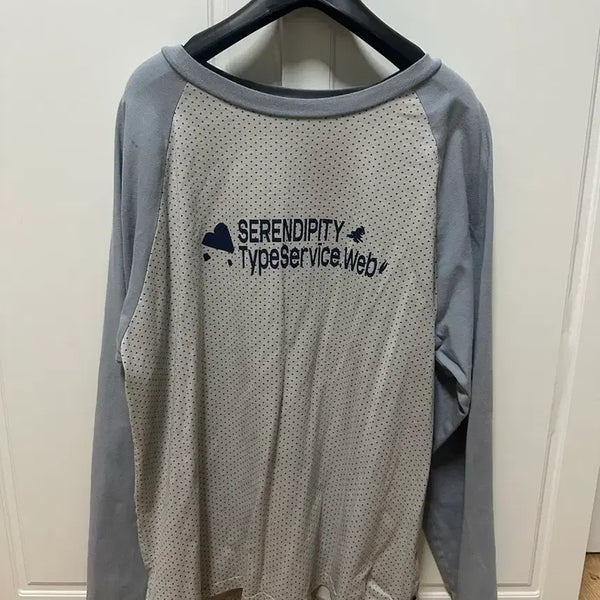 [BUNJANG] Time Service Dotted Raglan Top [Blue] / 타임서비스 Dotted Raglan Top [Blue]