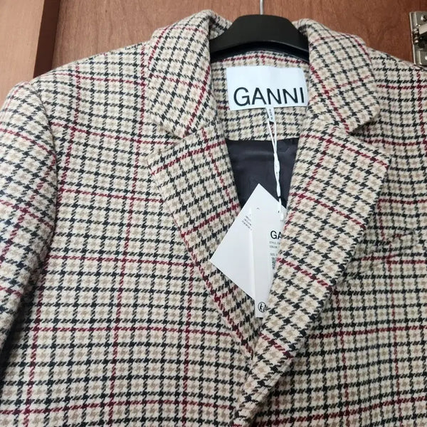 [BUNJANG] GANNI Mohair Blend Check Jacket / 가니 모혼방 체크자켓 새상품