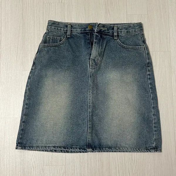 [BUNJANG] Washed Denim Skirt L / 청치마 데님 스커트 워싱 L