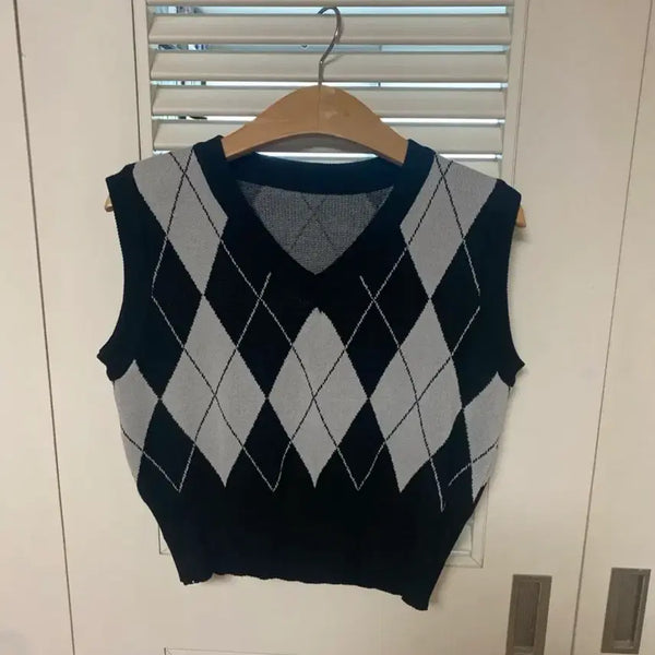 [BUNJANG] Argyle Knit Vest / 아가일니트베스트