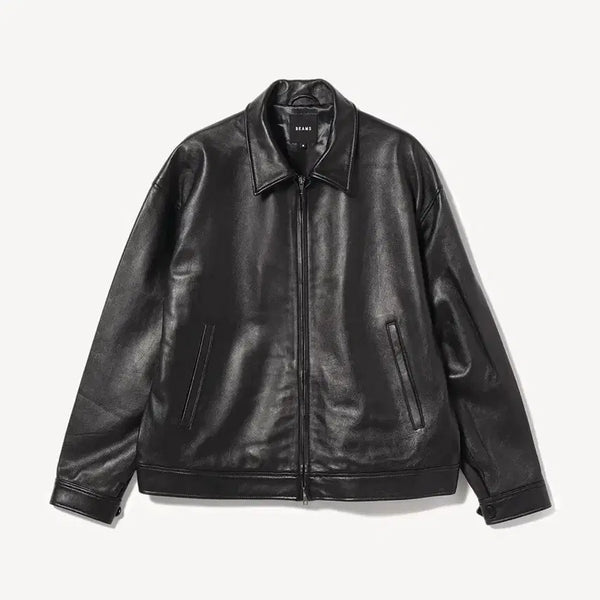 [BUNJANG] BEAMS Sheepskin Leather Blouson Jacket / 빔즈 쉽스킨 양가죽 레더 블루종 자켓