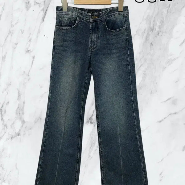 [BUNJANG] Wide Hem Cutting Denim Pants / 와이드 밑단 커팅 데님팬츠 청바지 새상품