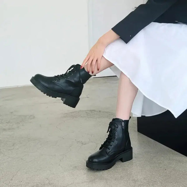 [BUNJANG] Ablery Mid Boots / 에이블리 워커 미들부츠