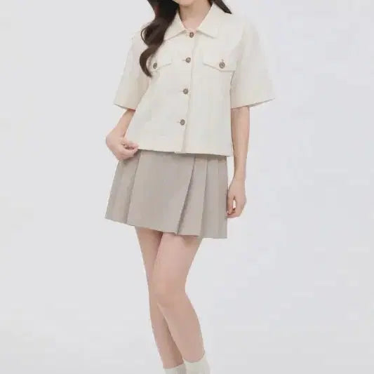 [BUNJANG] GGPX Ivory Denim Crop Jacket / 여S/GGPX 아이보리 데님 크롭 자켓