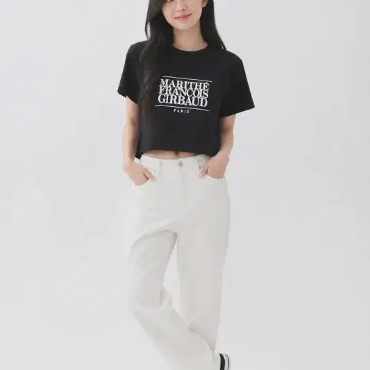 [BUNJANG] Marithe Francois Girbaud Basic Cotton Short-Sleeve T-Shirt / 여M/마리떼 프랑소와 저버 베이직 코튼 반팔 티
