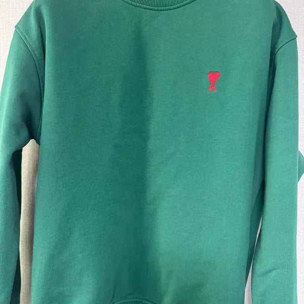 [BUNJANG] AMI Small Heart Sweatshirt Green L / 아미 스몰하트 맨투맨 그린 L사이즈