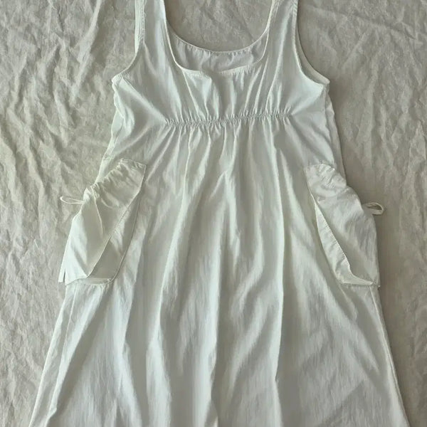 [BUNJANG] Shirring Pumpkin Pocket Mini Dress / 셔링 펌킨 포켓 미니 원피스
