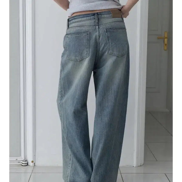 [BUNJANG] TOABE Herringbone Hip Point Wide Denim / 토아베 - Herringbone Hip Point Wide Denim