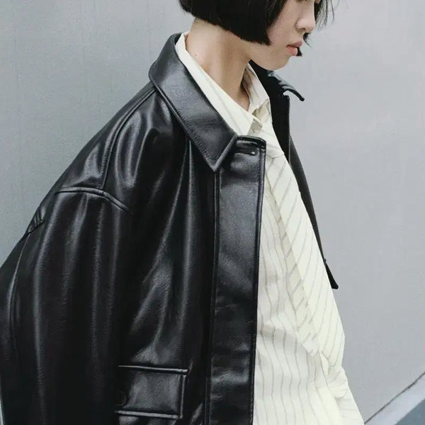 [BUNJANG] Zara Leather Bomber Jacket / 자라 레더 봄버 재킷