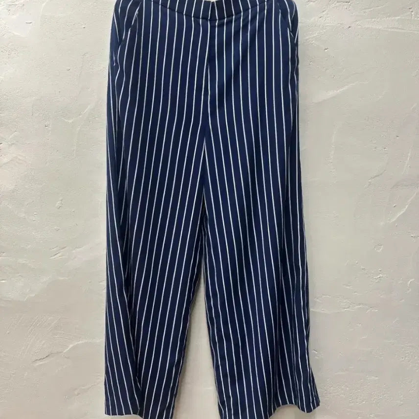 [BUNJANG] VOV Blue Stripe Wide Slacks Size 66 / 정품 VOV 블루 스트라이프 와이드 슬랙스 66