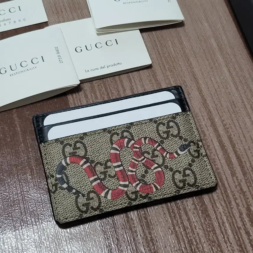 [BUNJANG] Gucci Supreme Kingsnake Card Holder Full Set / GUCCI 구찌 슈프림 킹스네이크 카드지갑 풀구성품