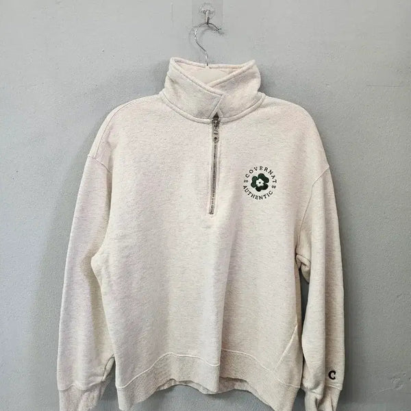 [BUNJANG] Cavnatt Half Zip Sweatshirt Ivory / 커버낫 하프 집업 스웻셔츠 아이보리