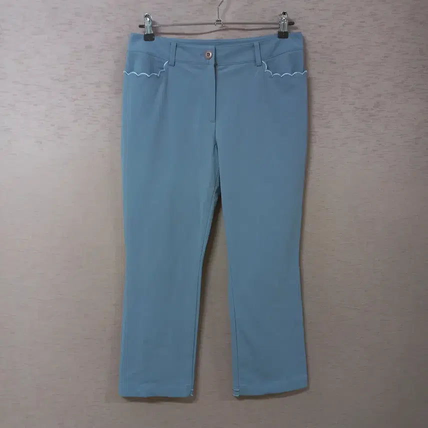 [BUNJANG] B9-8 Black & White Nylon Blend Spring/Fall Women's Pants / B9-8/블랙앤화이트 블루팬츠 봄가을 여성