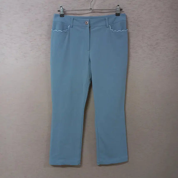[BUNJANG] B9-8 Black & White Nylon Blend Spring/Fall Women's Pants / B9-8/블랙앤화이트 블루팬츠 봄가을 여성