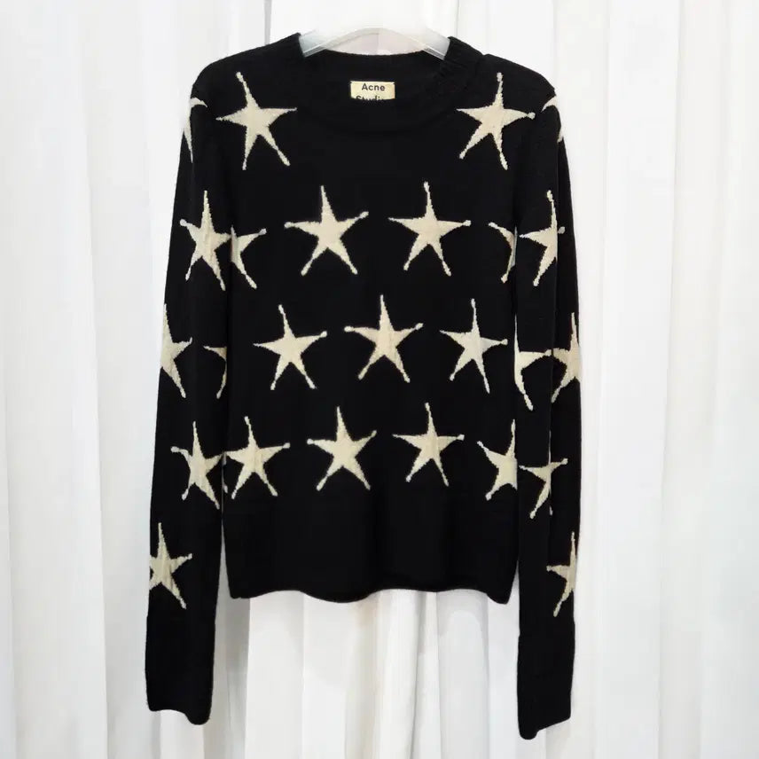 [BUNJANG] Acne Studios 100% Wool Star Pattern Knit Long Sleeve / XS 아크네 스튜디오 모100 스타 패턴 니트 긴팔 C957