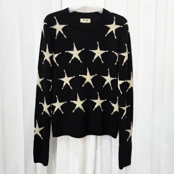 [BUNJANG] Acne Studios 100% Wool Star Pattern Knit Long Sleeve / XS 아크네 스튜디오 모100 스타 패턴 니트 긴팔 C957