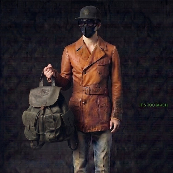 [BUNJANG] Vintage Leather Backpack / Q438 백팩 가죽 배낭 가죽백 가죽가방 빈티지가방 남자가방 남성백