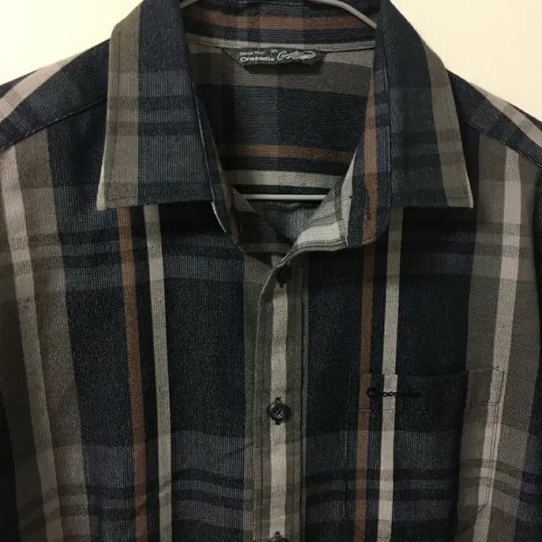 [BUNJANG] Crocodile Check Pattern Long-Sleeve Shirt / 크로커다일 체크 남방 셔츠 95
