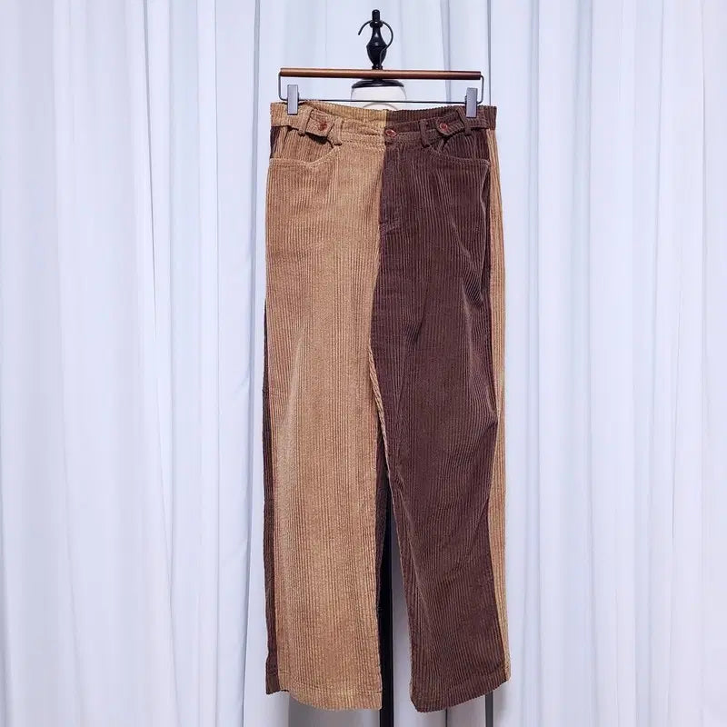 [BUNJANG] Stylenanda Corduroy Two-Tone Panel Pants / 스타일난다 코듀로이 투톤 패널 팬츠