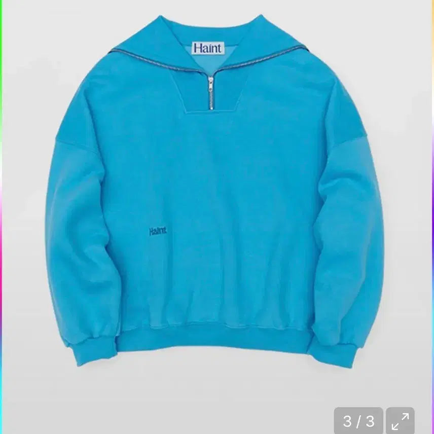 [BUNJANG] Haint Sailor Collar Half-Zip Sweatshirt - Blue / Haint헤인트 루시기모세일러맨투맨_2COLORS_BLUE
