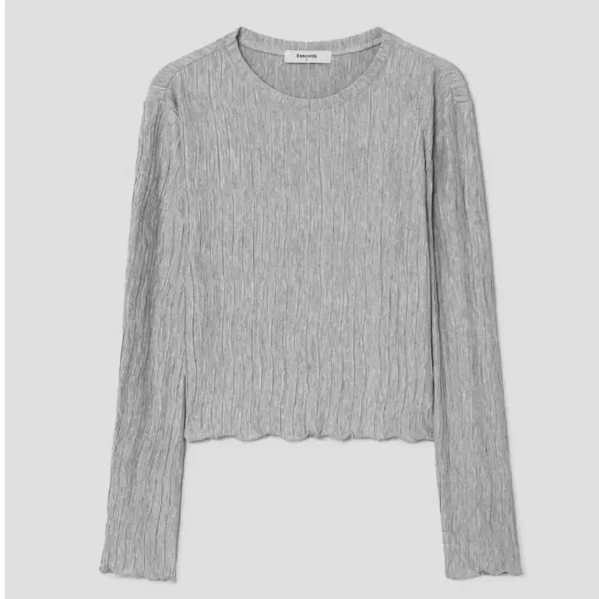 [BUNJANG] 8 Seconds Pleated Solid Long Sleeve T-Shirt - Gray / (미착용) 에잇세컨즈 플리츠 솔리드 긴소매 티셔츠 그레이