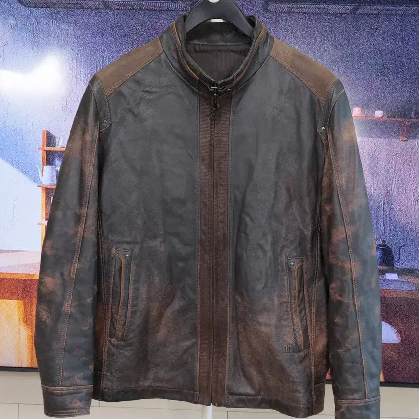 [BUNJANG] Maestro Aged Lambskin Leather Jacket (Size 105) / 탑건 생각나는 마에스트로 양가죽 자켓 105