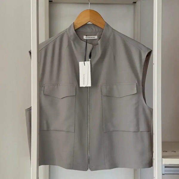[BUNJANG] The Cashmere Zip-Up Vest Grey / [새상품] 더캐시미어 집업 베스트 그레이