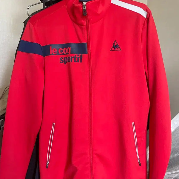 [BUNJANG] Le Coq Sportif Training Zip-Up Jacket Red / 르꼬끄 스포르티브 트레이닝 집업 자켓 레드