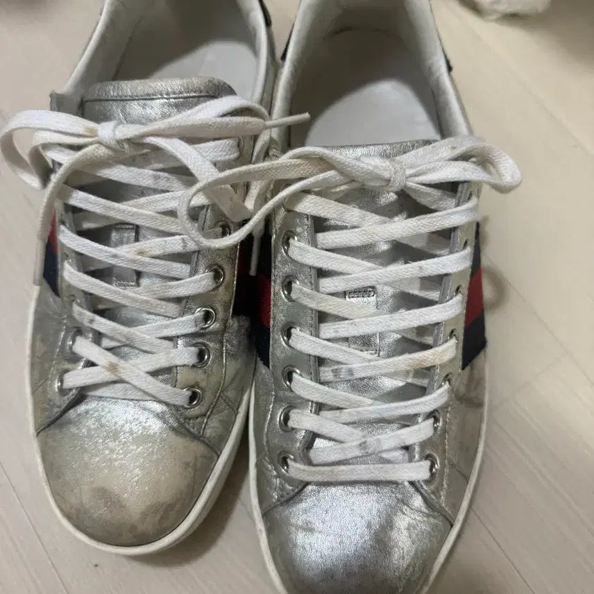 [BUNJANG] Gucci Silver Sneakers Size 260 / 정품 구찌 스니커즈 실버 260 사이즈