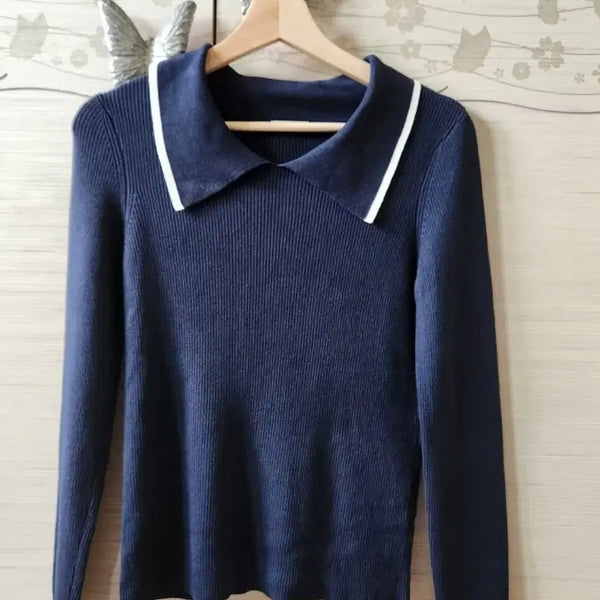 [BUNJANG] GU Navy Sailor Collar Knit / GU 네이비 세일러 카라 니트