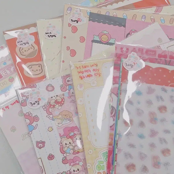 [BUNJANG] Character Tracing Paper & Wrapping Paper Mix Pack Set / 캐릭터 트레이싱지 랩핑지믹스팩 일괄
