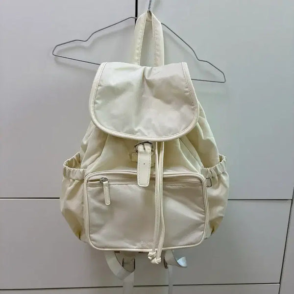 [BUNJANG] Reneoro Labelle Flap Backpack (Ivory) / 르네오로 라벨르 플랩 백팩 (아이보리)