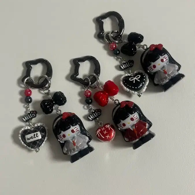 [BUNJANG] School Uniform Kitty Charm / (handmade) 스쿨룩 오컬트 키티